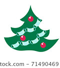 vector illustration for Christmas tree and masks quarantine symbols for covid holidays 71490469