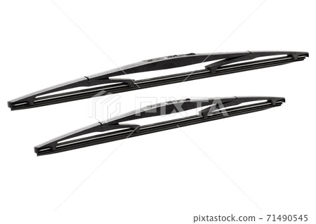 new windshield wipers, car spare parts side view isolated on a white background. new windshield wipers, car spare parts side view isolated on a white background. 71490545