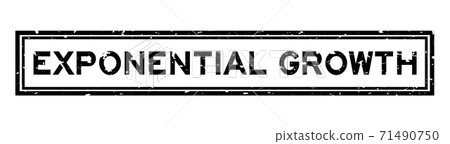 Grunge black exponential growth word square rubber seal stamp on white background 71490750