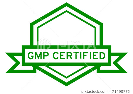 Hexagon vintage label banner in green color with word GMP (Abbreviation good manufacturing practice) certified on white background Hexagon vintage label banner in green color with word GMP (Abbreviation good manufacturing practice) certified on white background 71490775