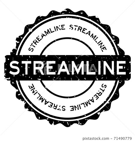 Grunge black streamline word round rubber seal stamp on white background 71490779