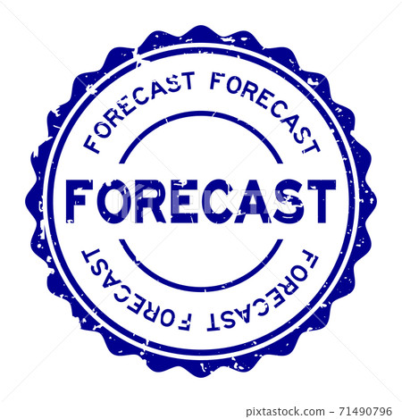 Grunge blue forecast word round rubber seal stamp on white background Grunge blue forecast word round rubber seal stamp on white background 71490796