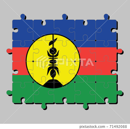 Jigsaw puzzle of New Caledonia flag,  Concept of Fulfillment or perfection. 71492088