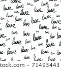 Love romantic seamless pattern. Repeating handwritten love word. 71493443