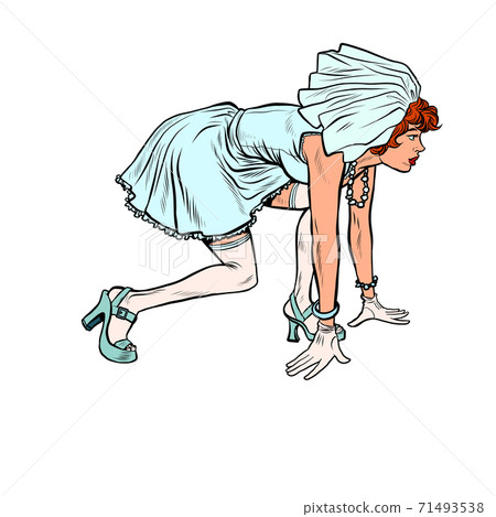 Woman bride at the start 71493538