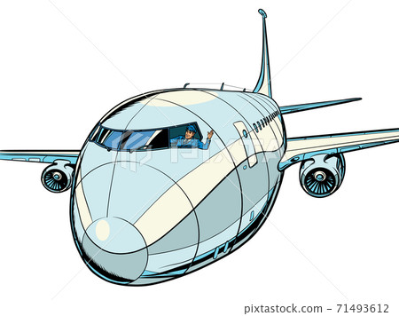 the plane is a passenger liner. Travel and air transportation 71493612