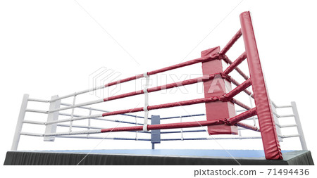3D boxer arena. Isolated boxing ring. 3D rendering. Corner of the boxing ring. Isolated on a white background 3D boxer arena. Isolated boxing ring. 3D rendering. Corner of the boxing ring. Isolated on a white background 71494436
