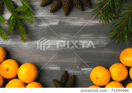 Postcard frame Mandarins for Merry Christmas and Happy New Year Postcard frame Mandarins for Merry Christmas and Happy New Year 71494966