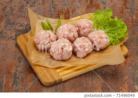 Homemade raw pork minced meatball for cooking 71496049