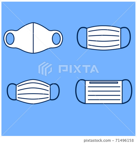 各種口罩的線描 各種口罩的線描 71496158