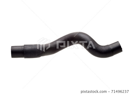 the hard rubber radiator pipe car spare part isolated on white background with clipping path. the hard rubber radiator pipe car spare part isolated on white background with clipping path. 71496237