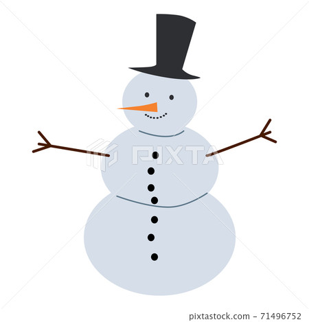Retro Christmas Toy Snowman. Vector isolated vintage illustration trendy flat cartoon style Retro Christmas Toy Snowman. Vector isolated vintage illustration trendy flat cartoon style 71496752
