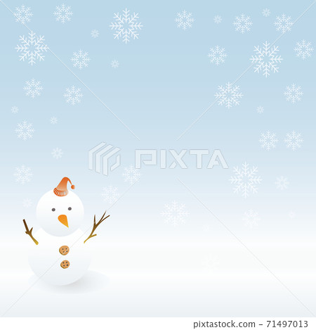 Vector image of snowman and snow scene Vector image of snowman and snow scene 71497013