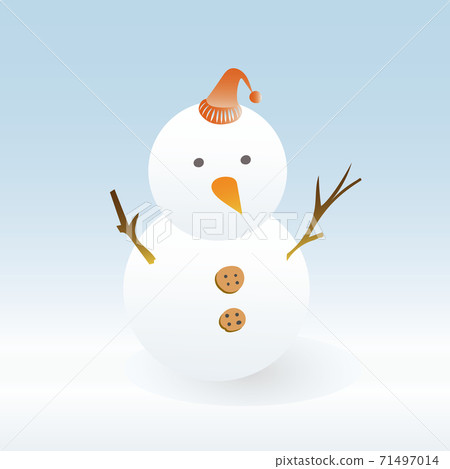 Vector image of snowman and snow scene Vector image of snowman and snow scene 71497014