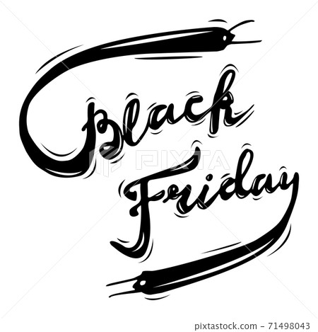 Handwritten brush lettering of Black Friday isolated on white background 71498043