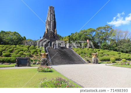 [宮崎縣]天氣晴朗時的和平塔 71498393