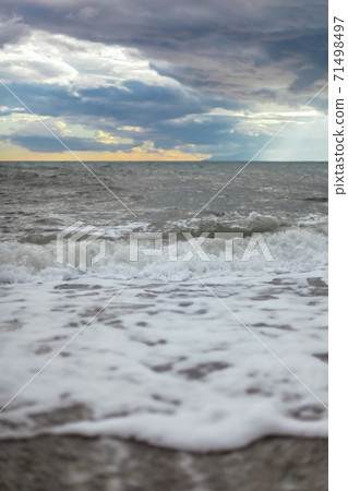 Sea or ocean cloudy sky wave after storm. Space for text. 71498497