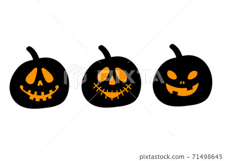Halloween pumpkin faces set isolated on white. Jack o lantern collection. Pumpkin silhouettes Halloween pumpkin faces set isolated on white. Jack o lantern collection. Pumpkin silhouettes 71498645