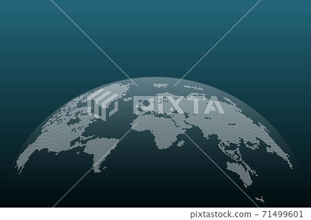 Dots world map vector illustration isolated 71499601