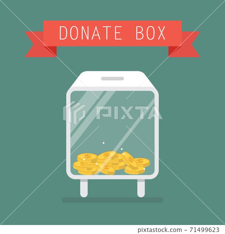 Donation box concept. Vector illustration in flat design Donation box concept. Vector illustration in flat design 71499623