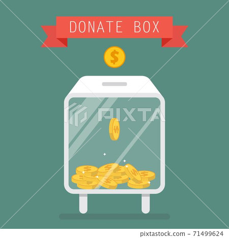 Donation box concept. Vector illustration in flat design Donation box concept. Vector illustration in flat design 71499624