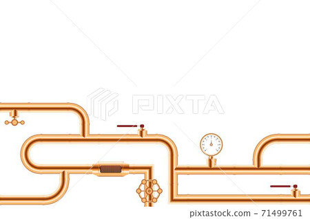Copper pipes system background vector illustration Copper pipes system background vector illustration 71499761
