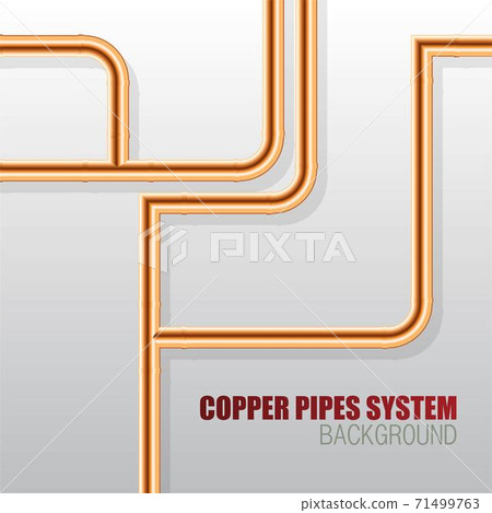 Copper pipes system background vector illustration Copper pipes system background vector illustration 71499763