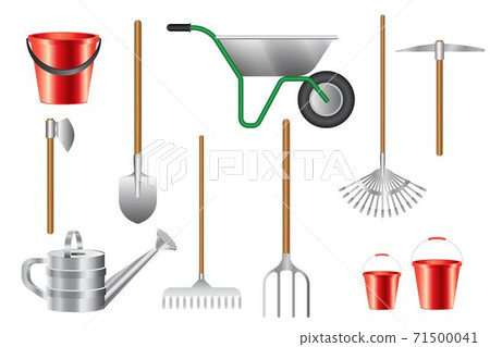 Gardening tools set vector illustration isolated on white background Gardening tools set vector illustration isolated on white background 71500041