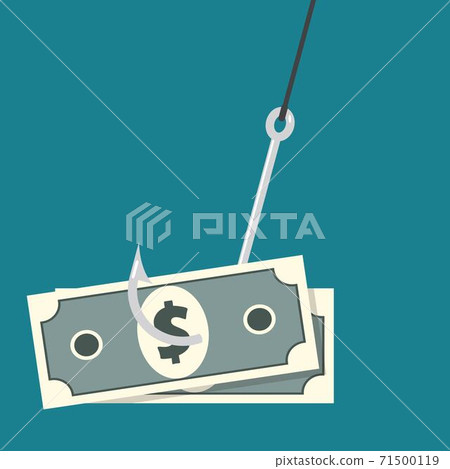 Money as trap concept. Vector illustration in... - Stock Illustration ...