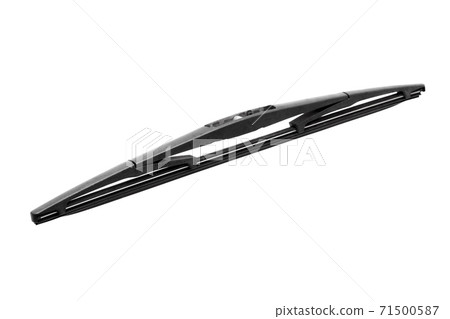 car wiper with rubber blade and plastic clamping mechanism, spare part isolated on white background. 71500587