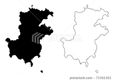 Autonomous Region of Principe (Democratic Republic of Sao Tome and Principe, Saint Thomas and Prince) map vector illustration, scribble sketch Pague District, Principe island map 71502301