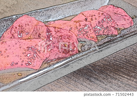 One day dinner "Yakiniku: Beef liver" Colored pencil drawing style One day dinner "Yakiniku: Beef liver" Colored pencil drawing style 71502443