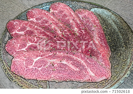 One day dinner "Yakiniku: Tsurami" Colored pencil drawing style 71502618