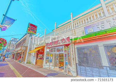 [Anime style] Hokkaido Hakodate Scenery around Hakodate Morning Market 71503173