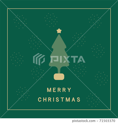 Christmas tree greeting card square green - Stock Illustration ...