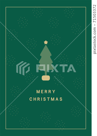 Christmas tree greeting card postcard size green - Stock Illustration ...