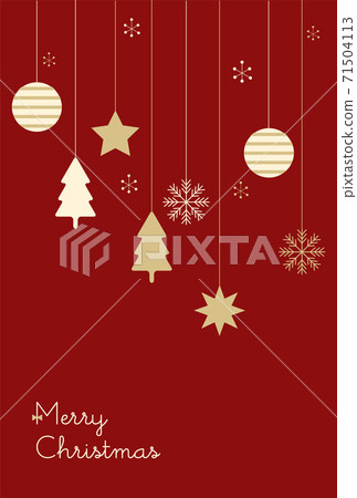 Christmas ornament illustration postcard size vertical red Christmas ornament illustration postcard size vertical red 71504113