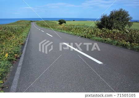 Road leading to the cape (Cape Notoro, Abashiri City, Hokkaido) 71505105