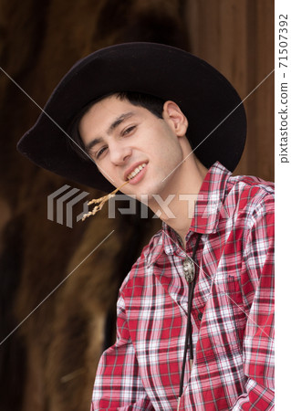 Cowboy having rest 71507392