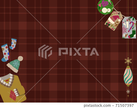 Background material_Christmas 06_red check Background material_Christmas 06_red check 71507397