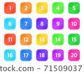 Colorful square number icon set 71509037