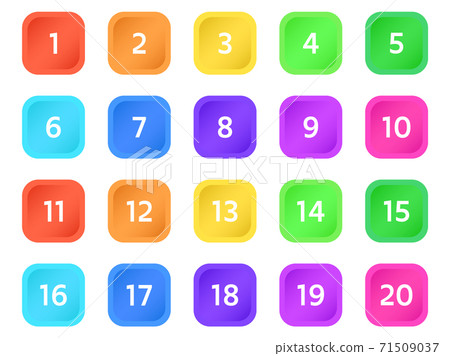 Colorful square number icon set 71509037
