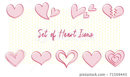 一組具有簡單設計的心臟圖標 一組具有簡單設計的心臟圖標 71509443
