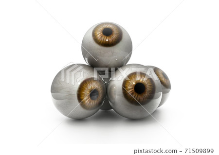 3d illustration of human eye in white background. 71509899