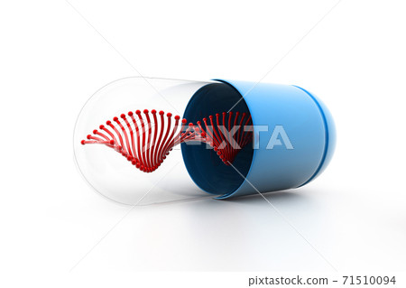 3d illustration of Dna inside the capsule. 71510094