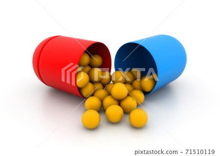 Open medical capsule with fruit 71510119