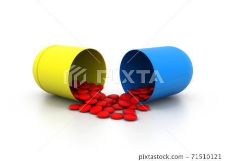 Open medicine capsule. Open medicine capsule. 71510121