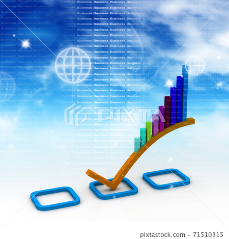 3d Business graph in abstract background 3d Business graph in abstract background 71510315