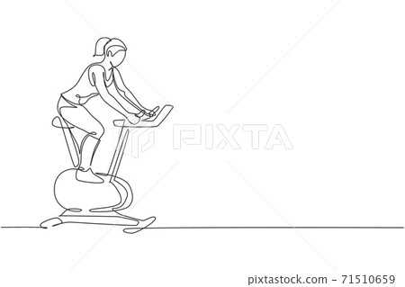 Single continuous line drawing of young... - Stock Illustration ...
