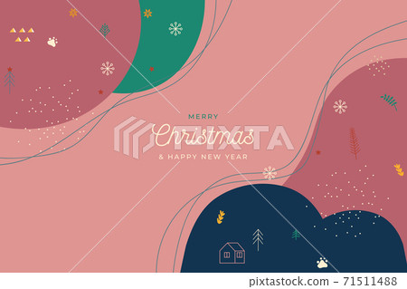 Winter Christmas Abstract Vector Background and Frame 71511488